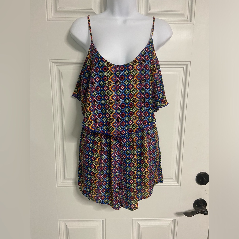 8- ESPRESSO MultiColor Geometric Romper